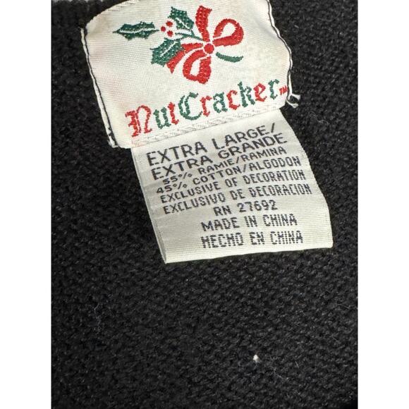 Vintage Nutcracker Black XL Embroidered Embellished Christmas Theme Sweater - Picture 2 of 12